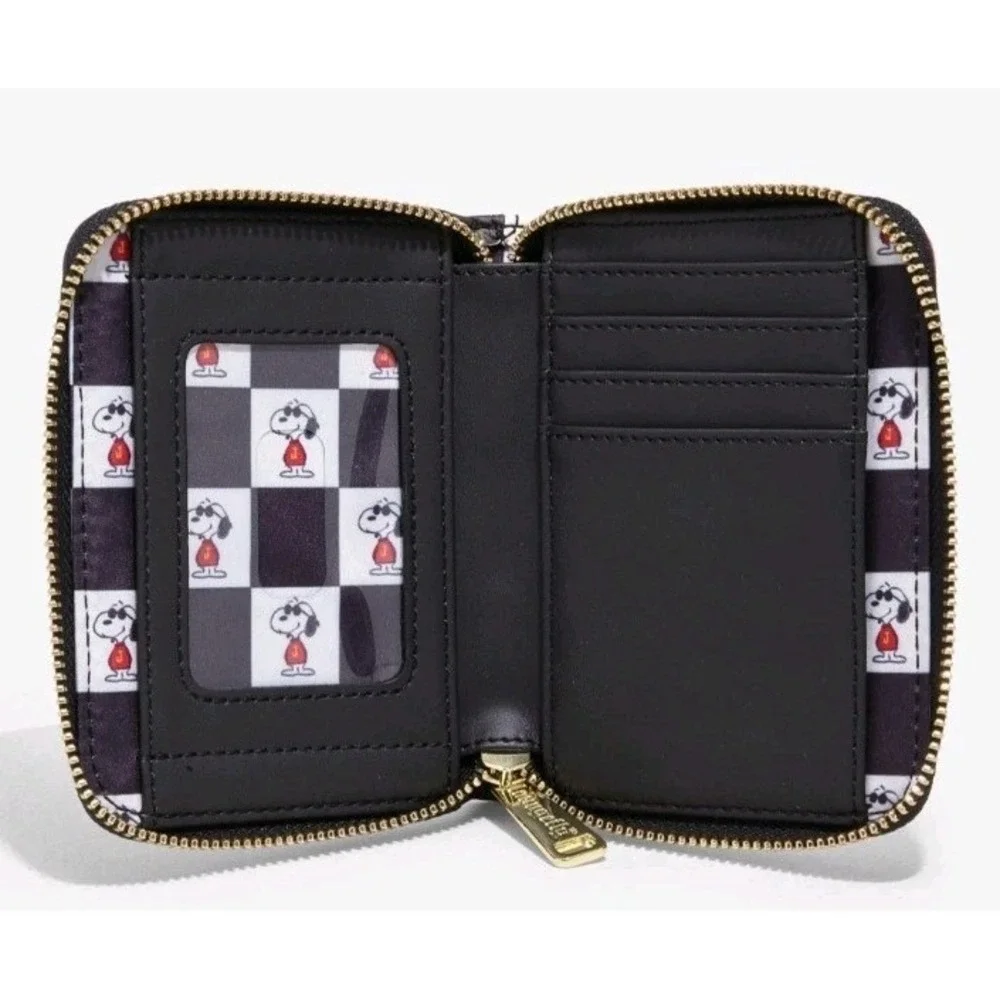 NWT Loungefly Peanuts Snoopy Joe Cool Sunglasses Checkered Backpack & WALLET Set